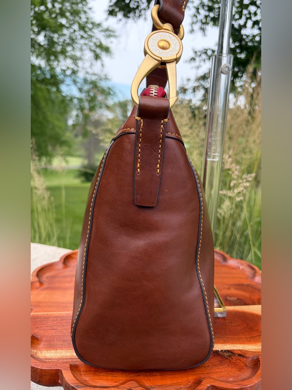 Dooney & Bourke Cassidy Hobo Large Chestnut Brown Florentine Leather NWT - Picture 12 of 17